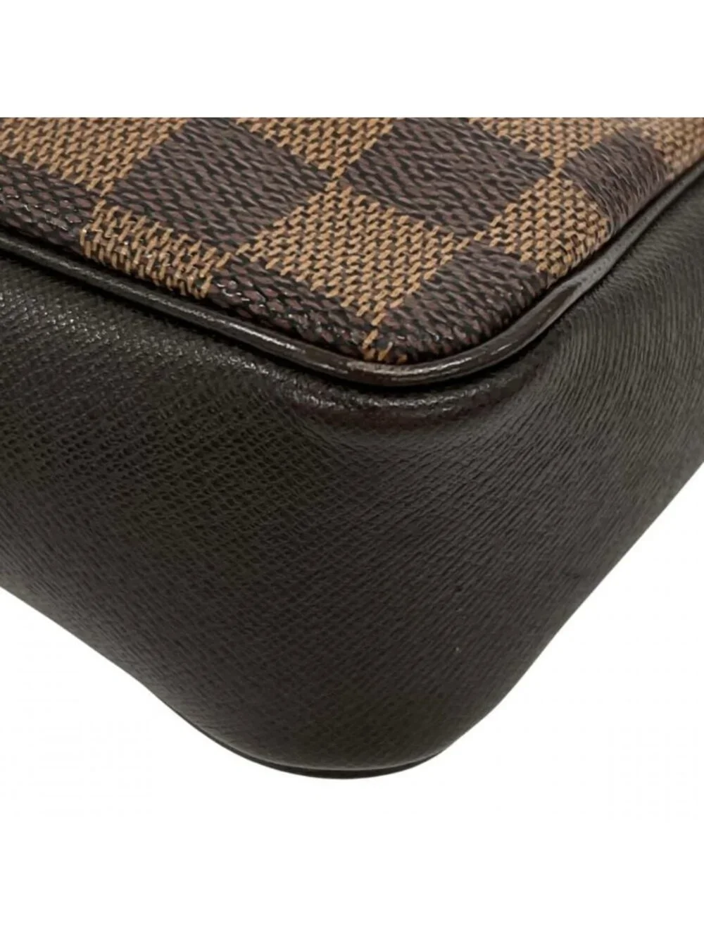 Louis Vuitton Handbag Trousse Makeup Pouch Damier Canvas Brown Gold